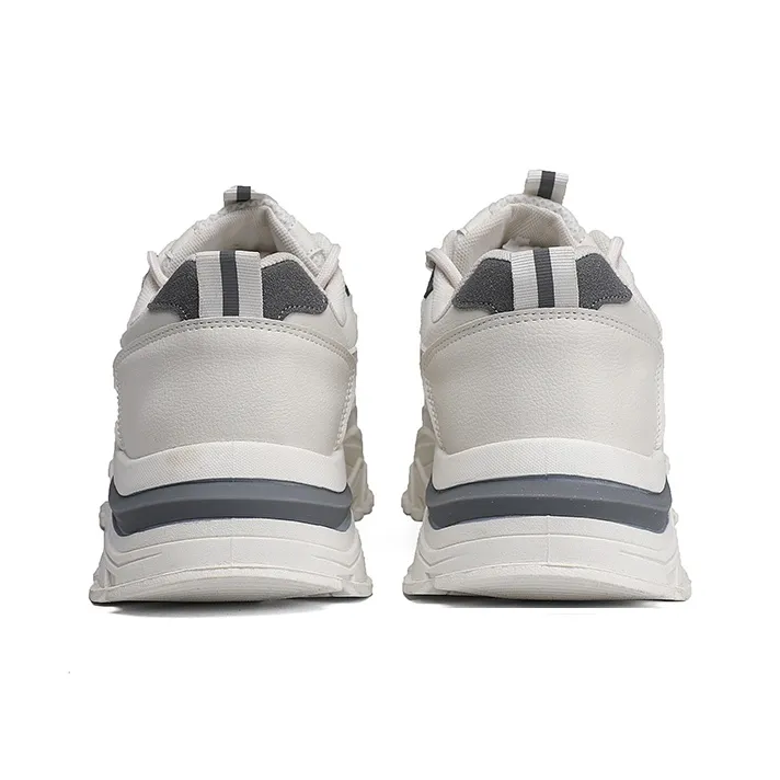 JEANSWEST Chunky Sneakers Unisex Low Top White-13