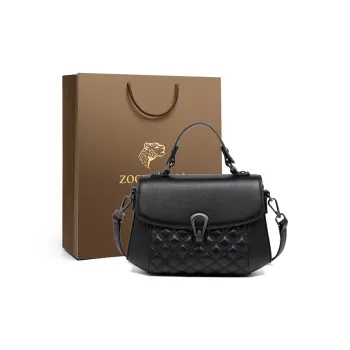 ZOOLER Top Grain Cow Leather Crossbody Handbag Women's Mysterious Black