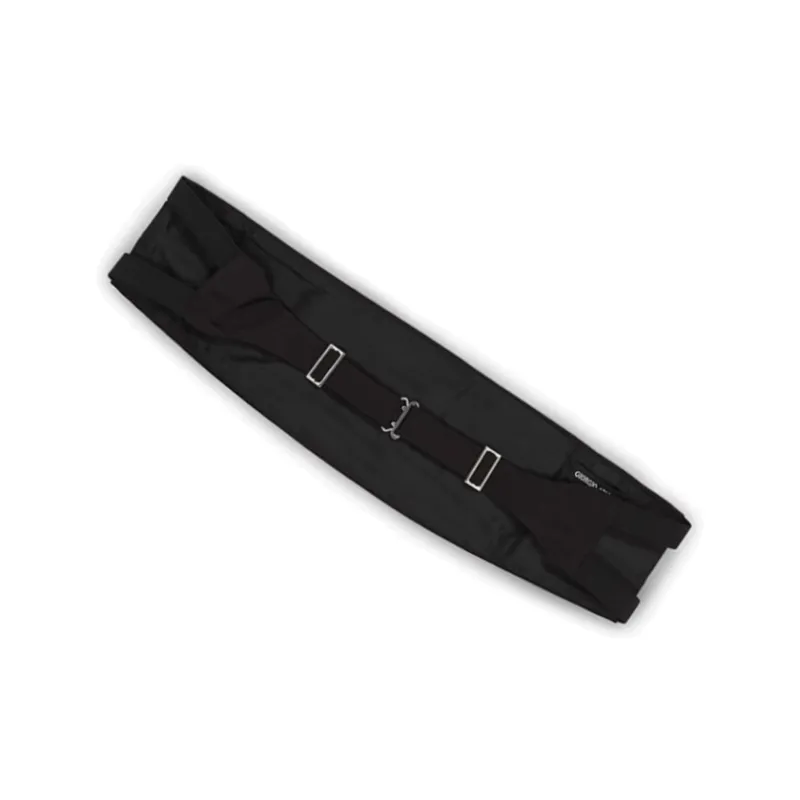 AMANI Mulberry Silk Acetate Fiber Cupro Belt Men's Black 12cm Wide-2