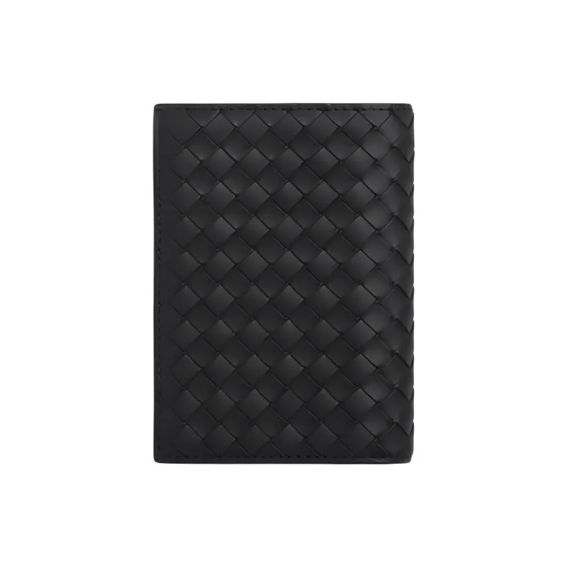 Bottega Veneta Intrecciato Calfskin Passport Holder Men's Black-1