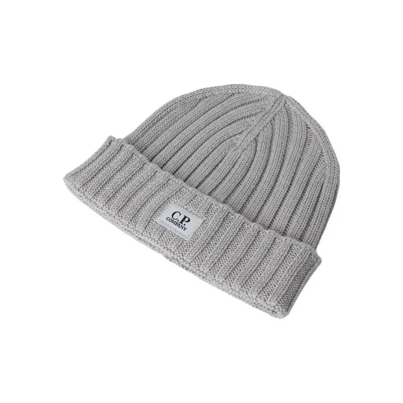 C.P.Company Logo Patch Ribbed Beanie-3