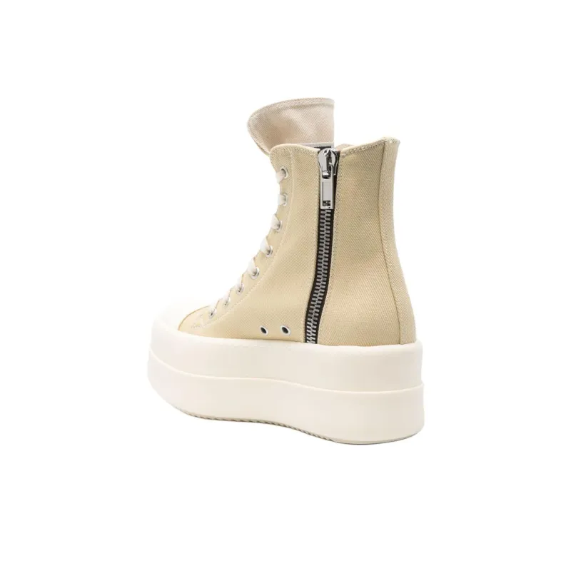 Rick Owens DRKSHDW Hollywood High Top Canvas Shoes Women's Beige-3