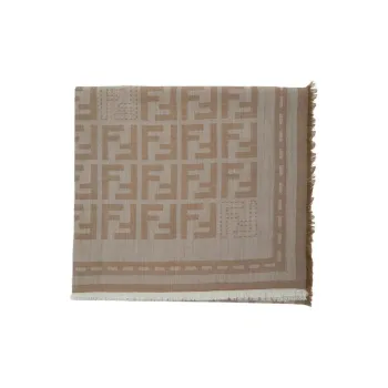 FENDI Ff Jacquard Frayed Edge Scarf