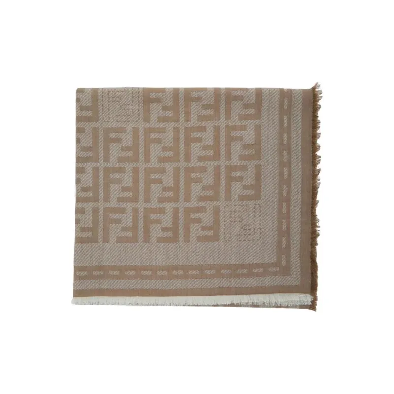 FENDI Ff Jacquard Frayed Edge Scarf-0