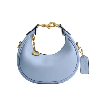 COACH JONIE Set Of Tanned Leather Crescent Bag, Shoulder Bag, Crossbody Bag, Handbag Mini Women's Brass & Blue