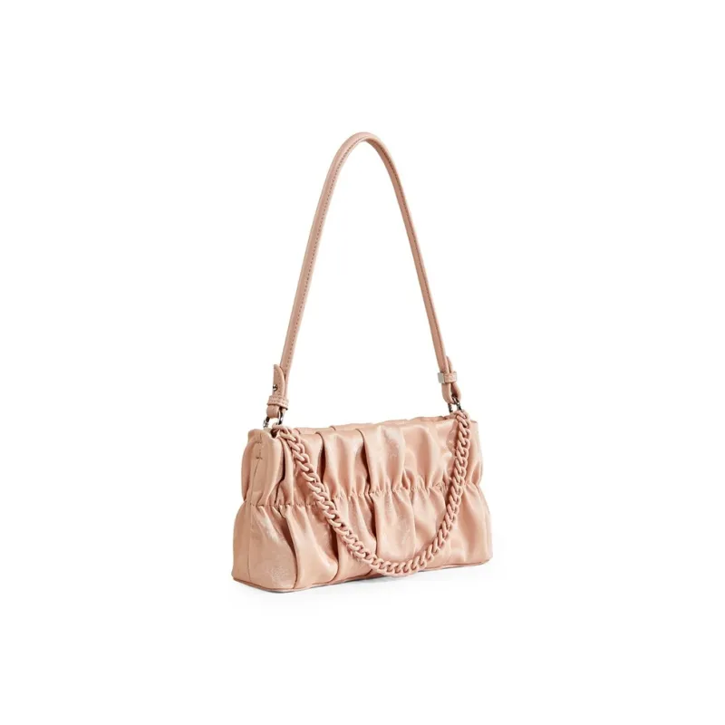 Teenmix PU With Synthetic Leather Shoulder Bag Women's Black/Nude Pink-11