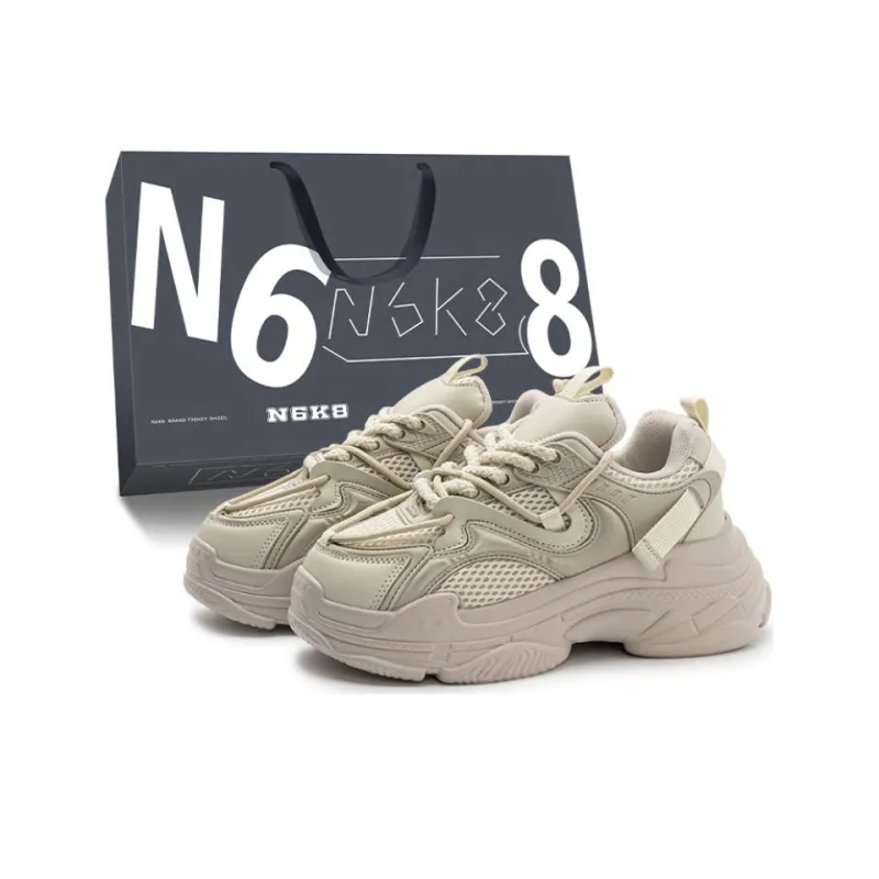 N6K8 Wear Resistant Height Increasing Low Top Chunky Sneakers Unisex-6