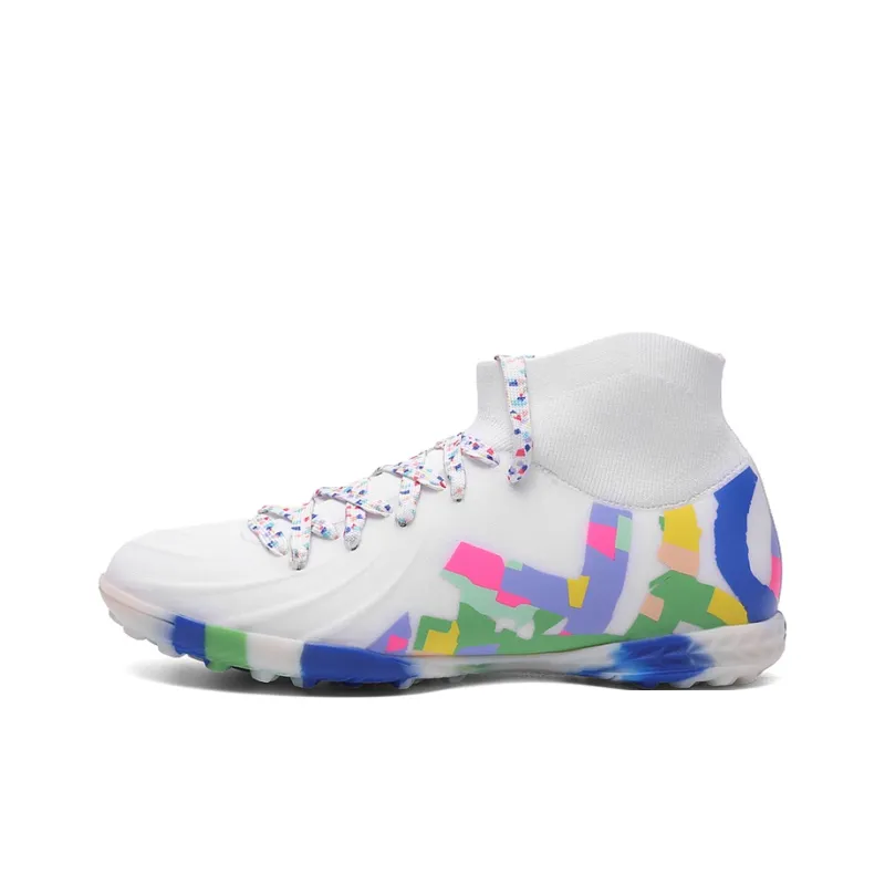 Kuding Soccer Shoes Unisex High Top White/Yellow/Blue-20