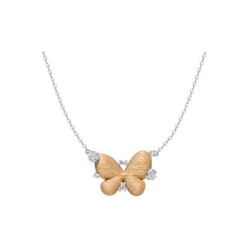 HEFANG Copper Starlight Butterfly Collarbone Chain Women's