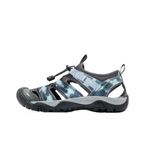 QIAODAN Abrasion Resistant Slip Resistant River Trekking Shoes Men's Blue Gray