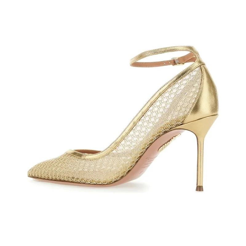 AQUAZZURA Asha Slim Heel High Heels 8.5cm Women's Gold-3