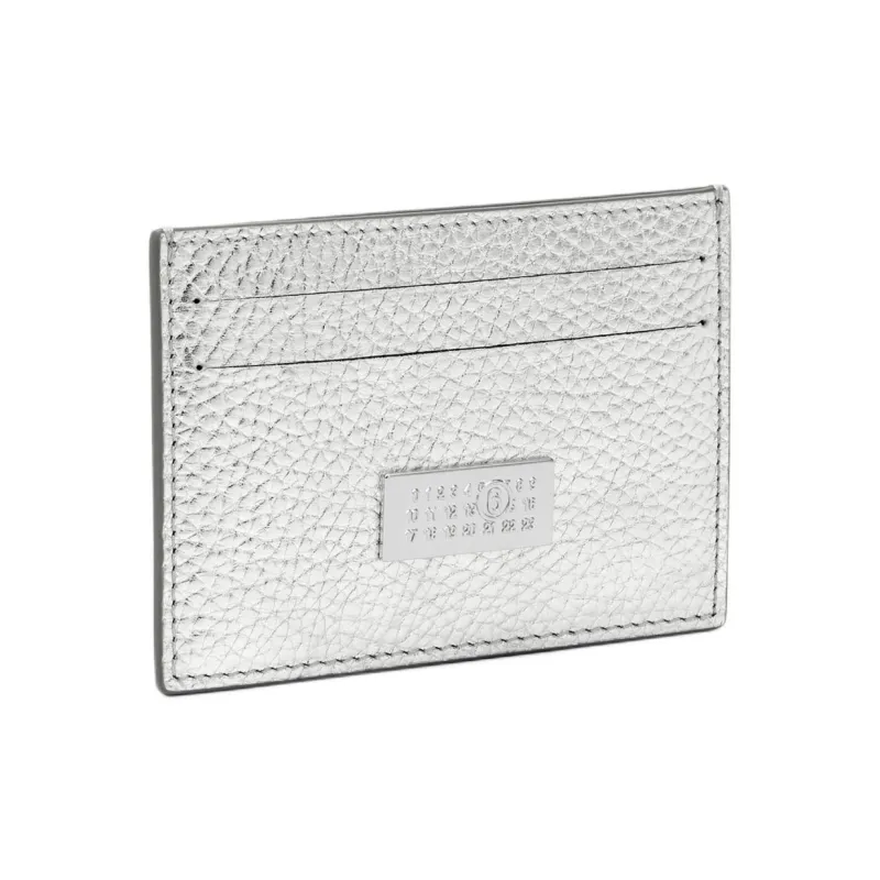 Maison Margiela Grain Leather Card Holder Card Holder Women's Silver-1