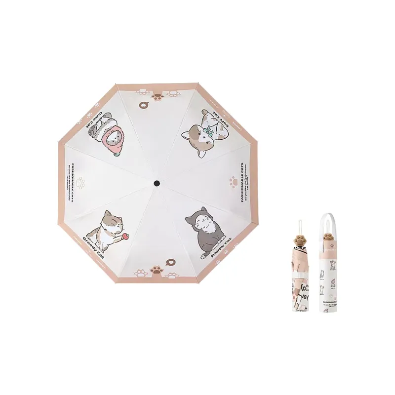 Toureba Umbrellas Beige Black Pink-0