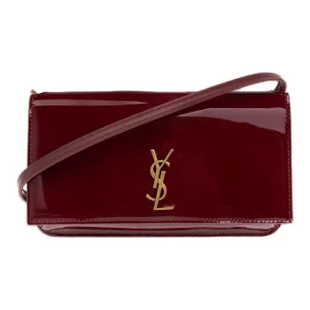 SAINT LAURENT Calfskin Shoulder Bag Crossbody Bag Women's Red