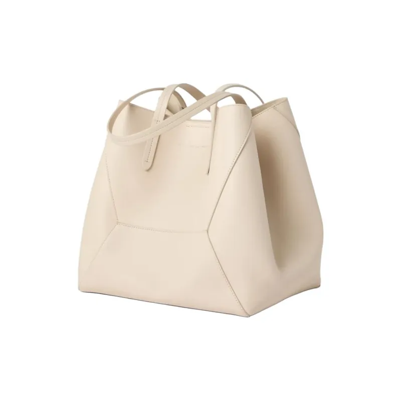Brunello Cucinelli Calfskin Tote Bag Shopping Bag Shoulder Bags Women's Ivory-2