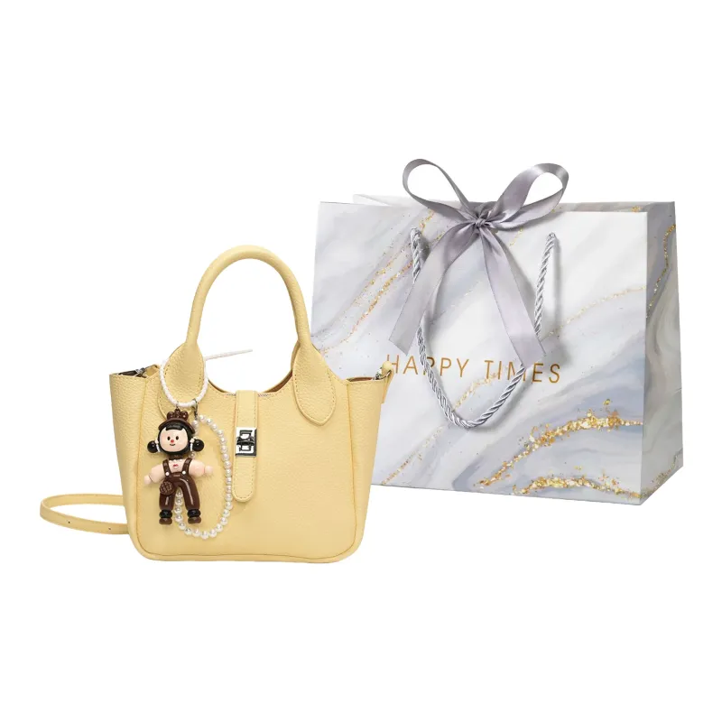 Miss Angel PU Crossbody One Shoulder Handbag Regular Women's Black/White/Yellow/Pink-18