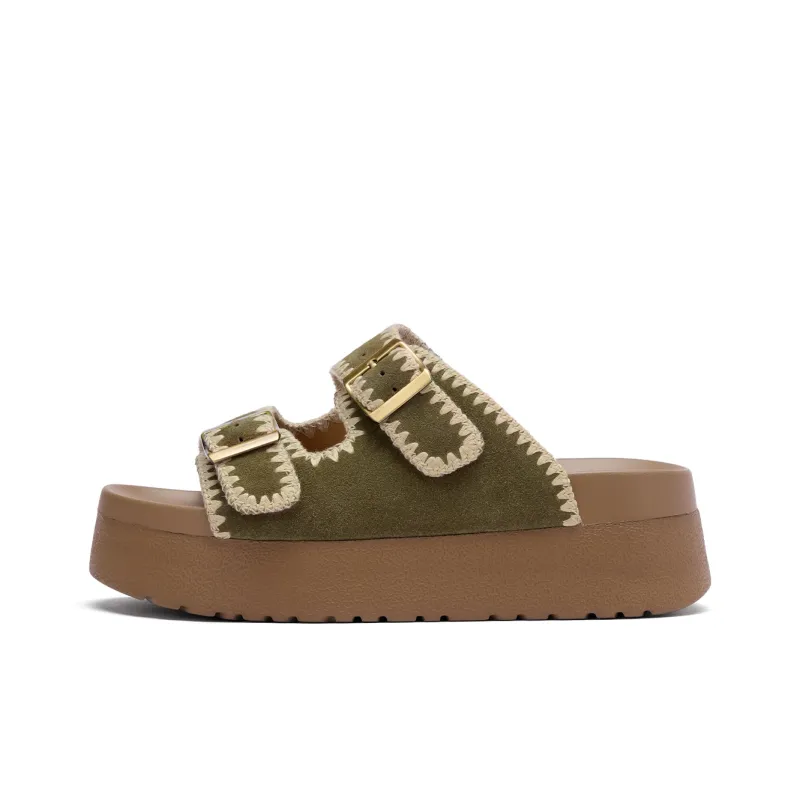 Hotwind Biscuit Boken Collection Slip Resistant Abrasion Resistant Slide Slippers Women's-0