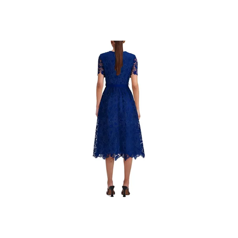Self portrait Short Sleeved Dress Women's Dark Blue-1