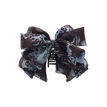 ROYALSASA Silk Chiffon, Faux Crystal Hair Clips Women's