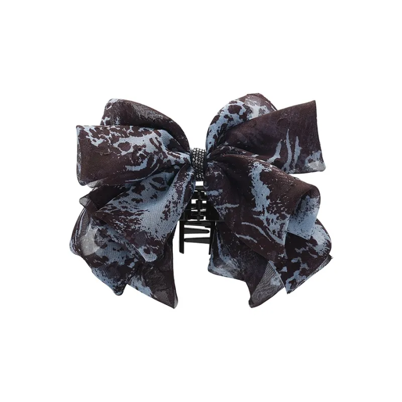 ROYALSASA Silk Chiffon, Faux Crystal Hair Clips Women's-0