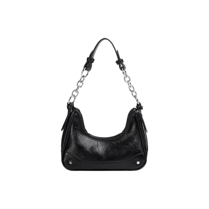 SEPTWOLVES PU Shoulder Bag Women's Black/Silver-0
