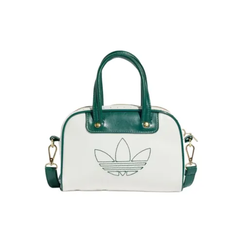 Adidas Originals Polyurethane Shoulder Bag, Crossbody Bag, Handbag Mini Women's Jade White & Forest Green