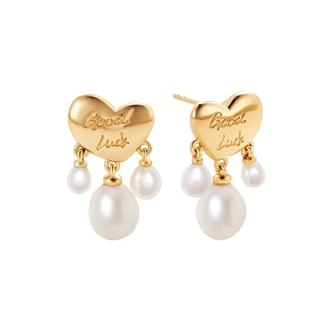 Amber Lollipop Luck Collection Pearl Earrings Women's-0