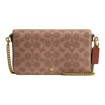 COACH Signature Coated Canvas Crossbody Bag, Shoulder Bag Trumpets Women's Caramel Umber