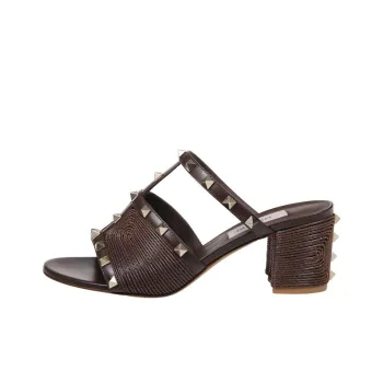 Valentino Rubber Sole Odor Resistant Slide Slippers Women's Brown