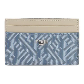 FENDI Leather Card Holder Men's Blue
