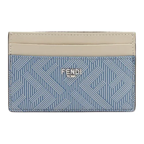 FENDI Leather Card Holder Men's Blue