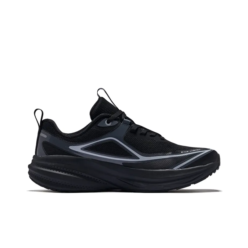 Erke Vertical And Horizontal 1.0 Cushioning Rebound Low Top Running Shoes Men's Jet Black Carbon Gray-1
