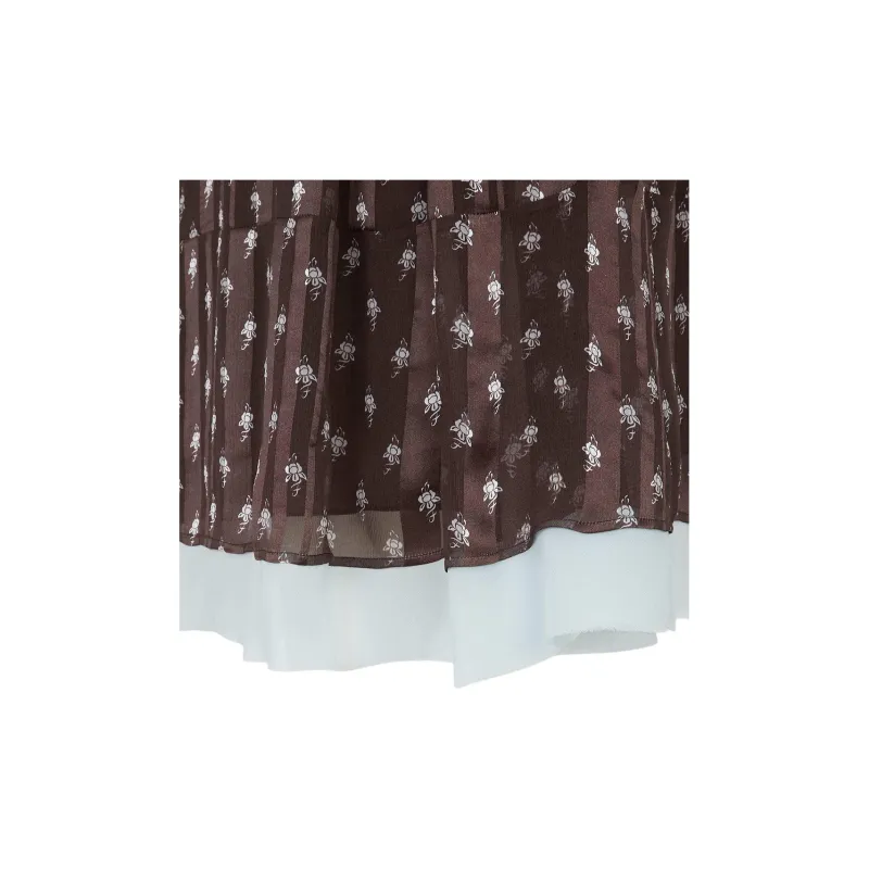 FENDI Short Sleeved Dresses Women's Brown-3