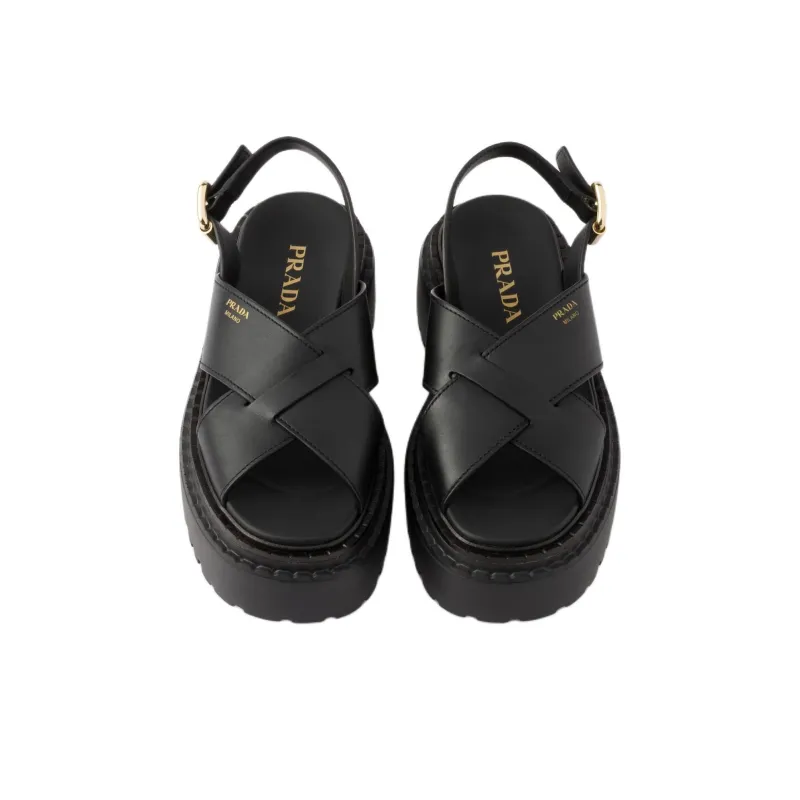 PRADA One Strap Sandals 5.5cm Women's Black-4