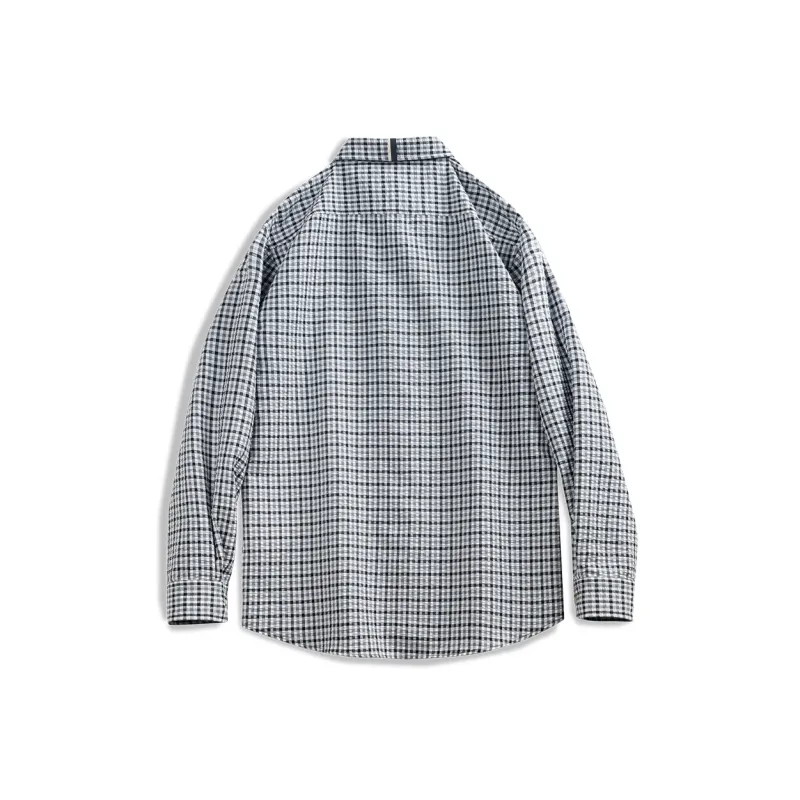 MADEN Shirt Men's Light Gray Plaid-1