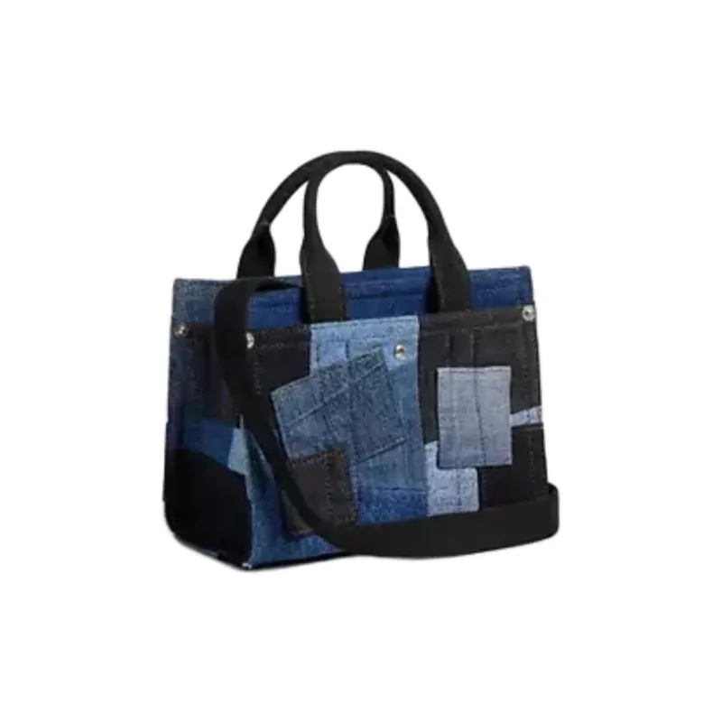 COACH Cargo Denim Tote Bag, Shopping Bag, Handbag Small Size Women's Blue-1