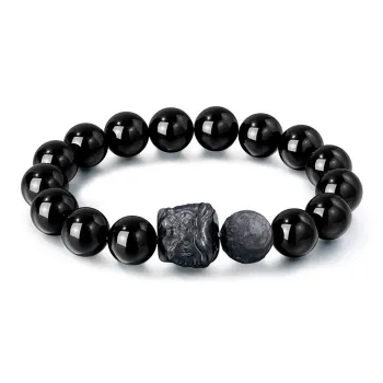 Emerald Dynasty Obsidian Bracelets Unisex