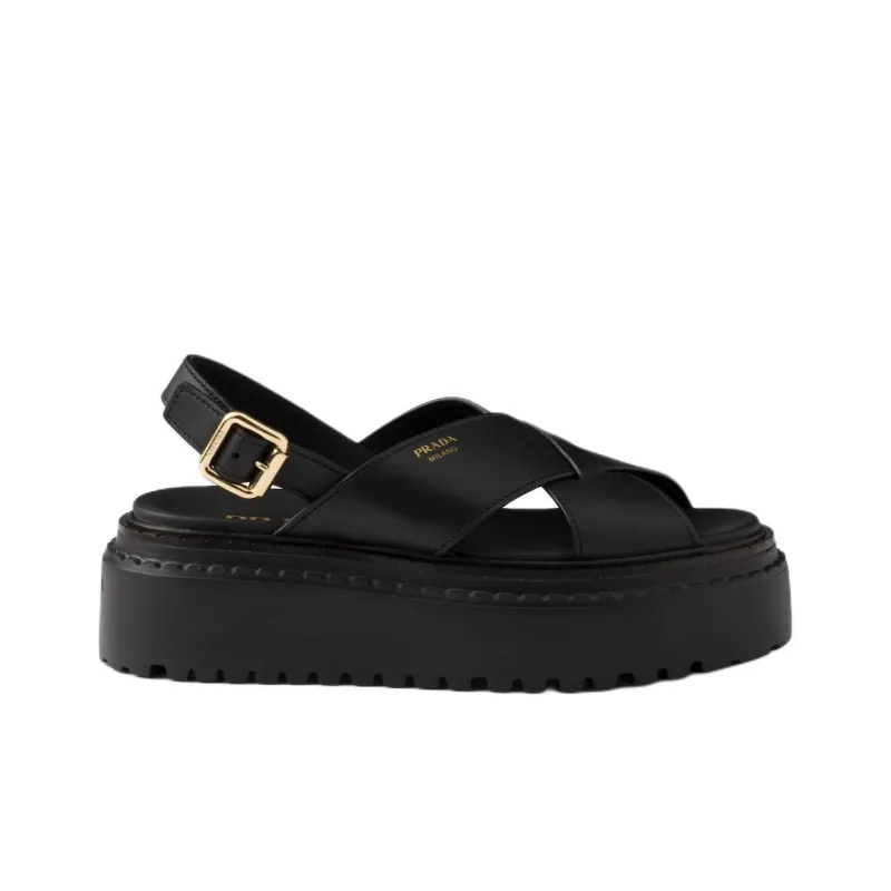 PRADA One Strap Sandals 5.5cm Women's Black-1