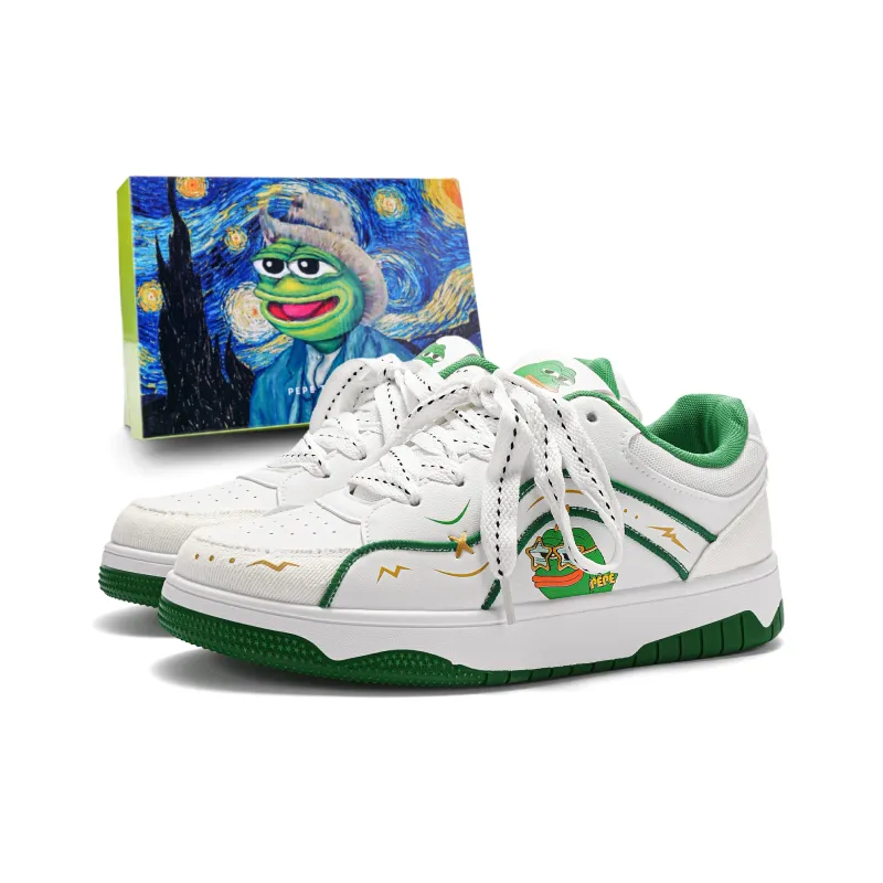 Pepe The Frog Low Top Skateboard Shoes Unisex-14