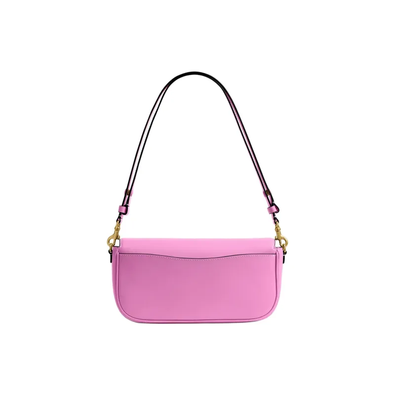 COACH Calfskin Crossbody Bag Shoulder Bag Medium Size Women's Brass & Fuchsia-2