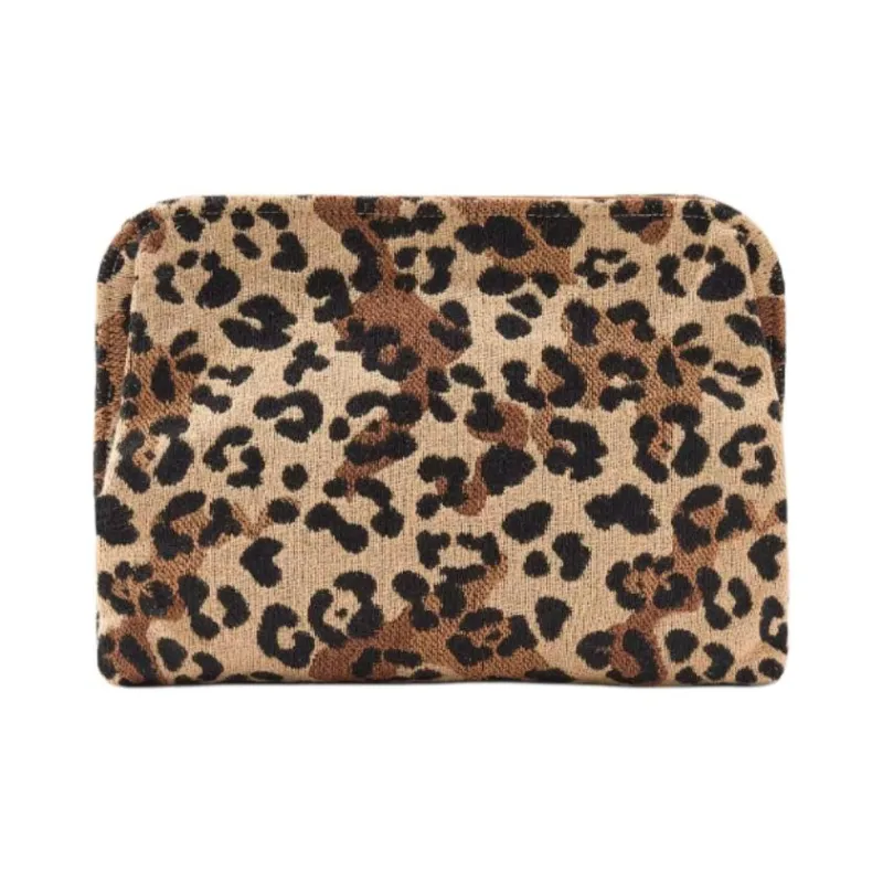 ZARA Cotton Clutch Small Size Women's Brown-0