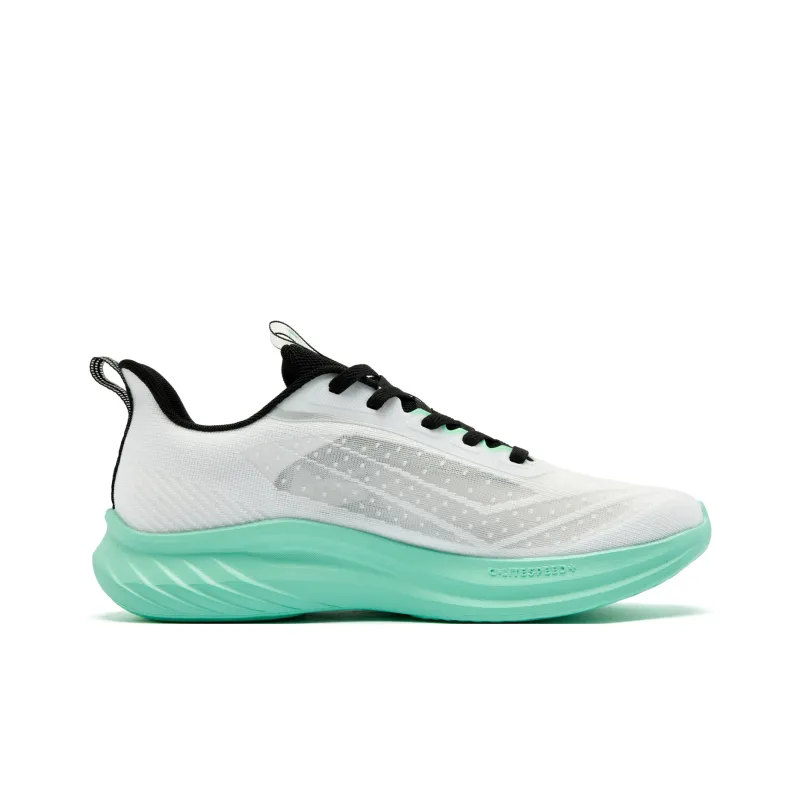 QIAODAN Cushioned Slip Resistant Abrasion Resistant Low Top Casual Running Shoes Men's White Green-1