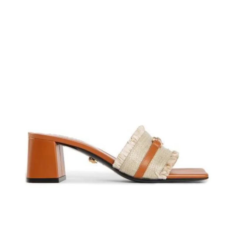 VERSACE Medusa Slip Resistant Slide Slippers Women's Brown-1