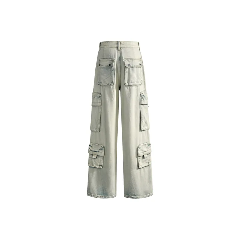 NVRFRGT Cargo Pants Unisex Washed White-1