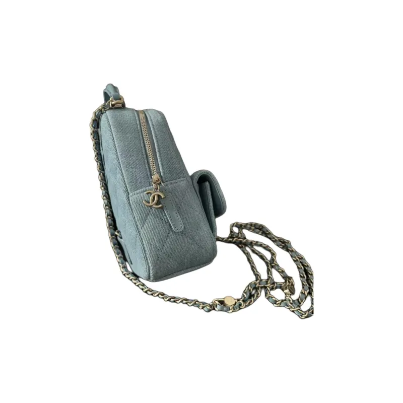 CHANEL Denim Backpack Regular Women's Blue-2
