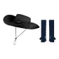 Black Sun Hat+Fingered Cooling Arm Sleeves