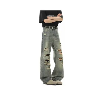 PAINT STAIN Classic Jeans Unisex Blue Shades