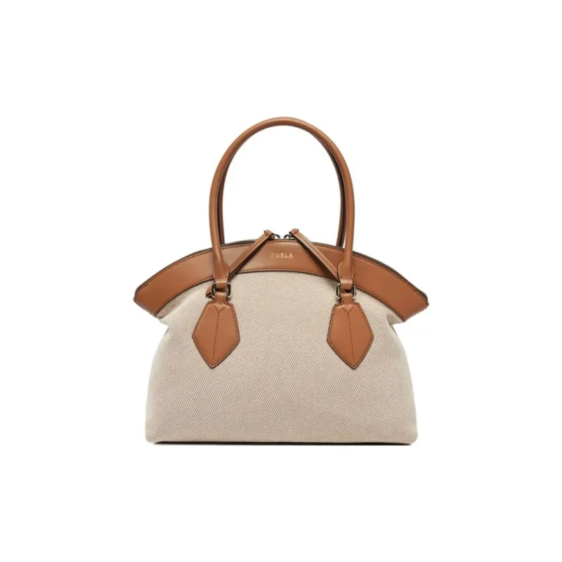 Furla Genuine Leather One Shoulder Handbag Women's Beige-0