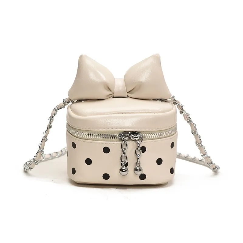 ROUNDOT PU Shoulder Bag Women's Ecru/Black/Red/Pink-1