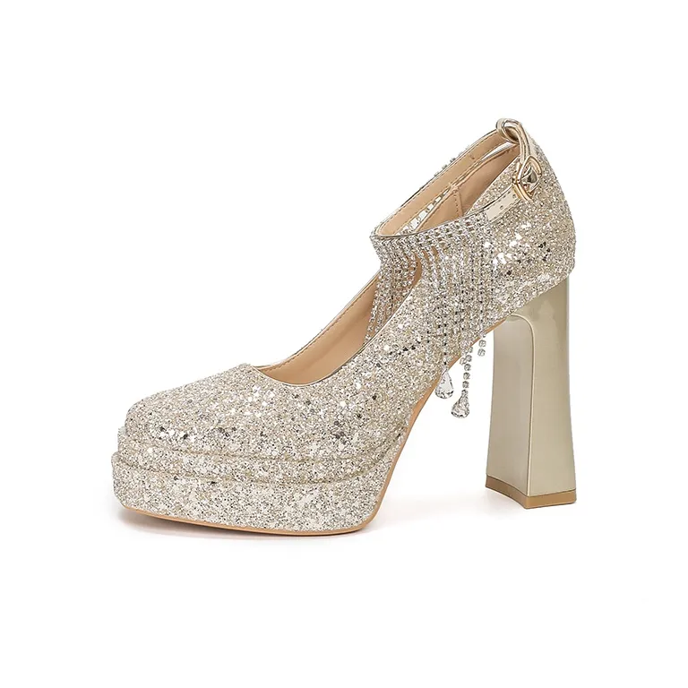 Bamiti Chunky Heel High Heels 11cm Women's-0